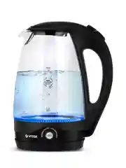 Чайник Vitek VT-7034 1.8л. 2200Вт прозрачный/черный (стекло/пластик)
