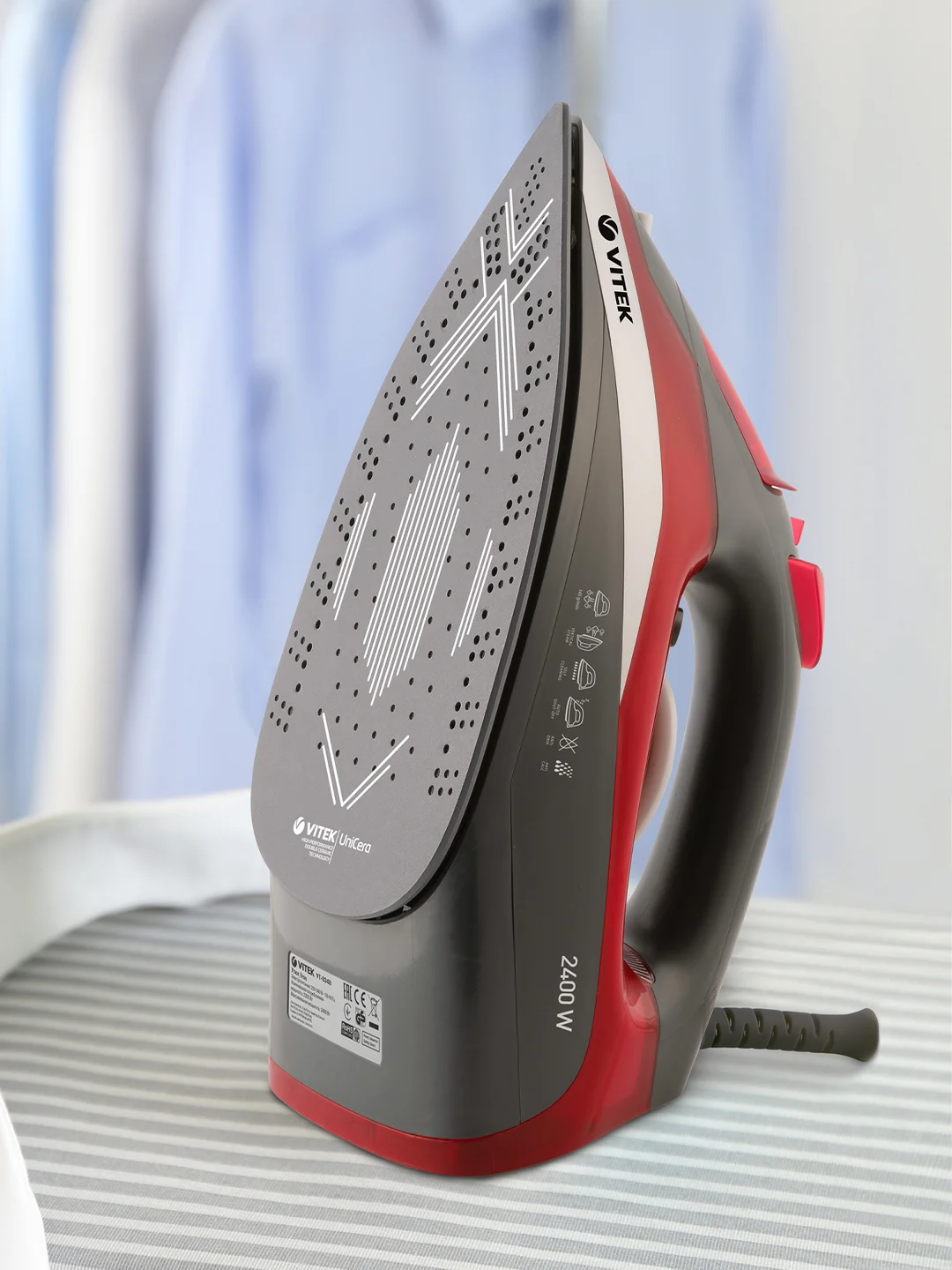 Утюг Vitek VT-8348 2400Вт серый/красный