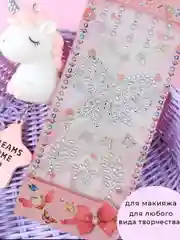 Белый стразы самоклеящиеся сердечки, кружочки, цветы