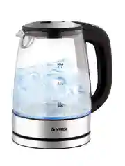 Чайник Vitek VT-8828 1.7л. 2200Вт серебристый (стекло/металл)