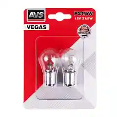 Лампа AVS Vegas 12V P21/5W(BAY15D) (2 шт.) 2-х нитиевая/двухконтактная