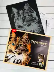 Скретчинг гравюра цветная детская Кошка кошечка котенок Лори
