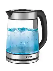 Чайник Vitek VT-1179 1.7л. 2200Вт серебристый (стекло/металл)