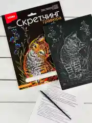 Гравюра для девочек цветная в рамке Киска Котенок Кошка Лори