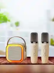 Колонка караоке k12 с двумя микрофонами и LED подстветкой