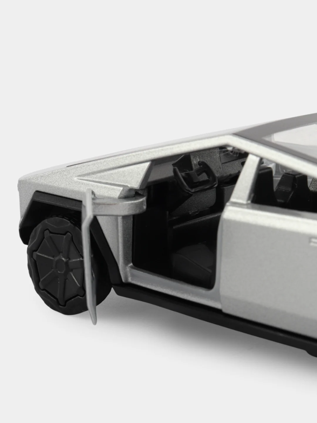 Серый металлик машина "Tesla Cybertruck" 13,7 см, Технопарк, открываются передние двери и багажник,металл