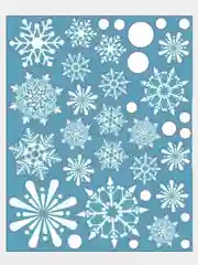 Новогодние многоразовые наклейки снежинки / украшение на окна, ПВХ. НЕклеевые