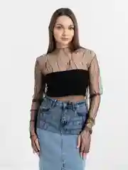 Лонгслив сетка с топом