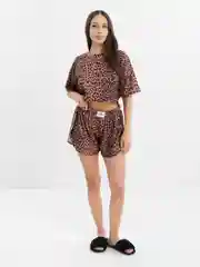 Терракотовый пижама с шортами женская