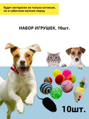 Набор игрушек для кошек, 10 штук