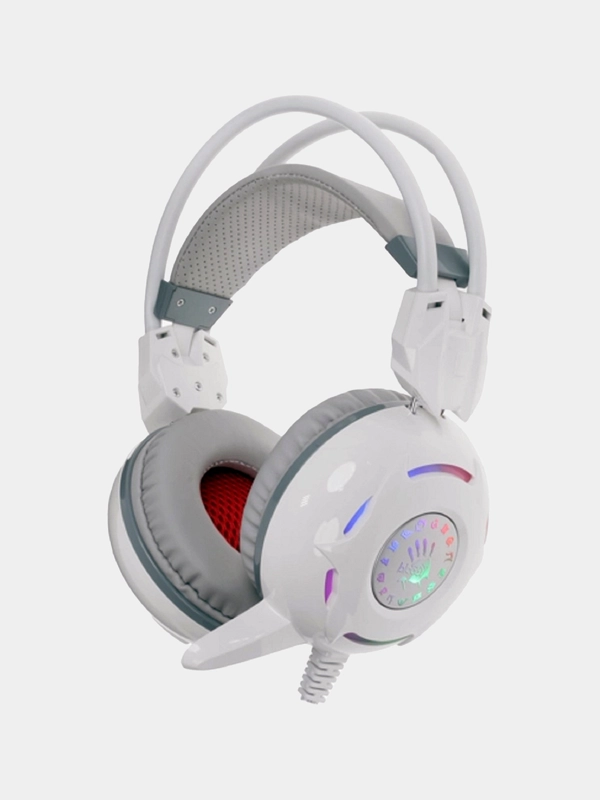 Игровые наушники A4Tech Bloody G300, с подсветкой и микрофоном, белые