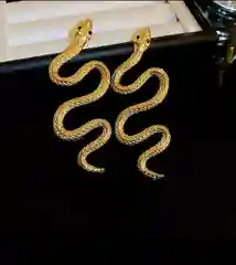 Праздничные серьги змеи крупные