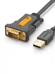 Черный адаптер UGREEN CR104 (20222) USB 2.0 A To DB9 RS-232 Male Adapter Cable. Длина 2 м.