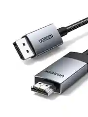Серый кабель UGREEN DP119 (15773) DP to HDMI 4K Cable. Длина: 1м. Цвет: черно-серебристый