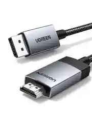 Серый кабель UGREEN DP119 (25491) DP to HDMI 4K Cable. Длина: 3м. Цвет: черно-серебристый