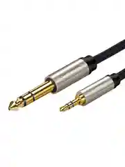 Серый кабель UGREEN AV127 (10625) 3.5mm to 6.35mm TRS Stereo Audio Cable. Длина: 1 м.