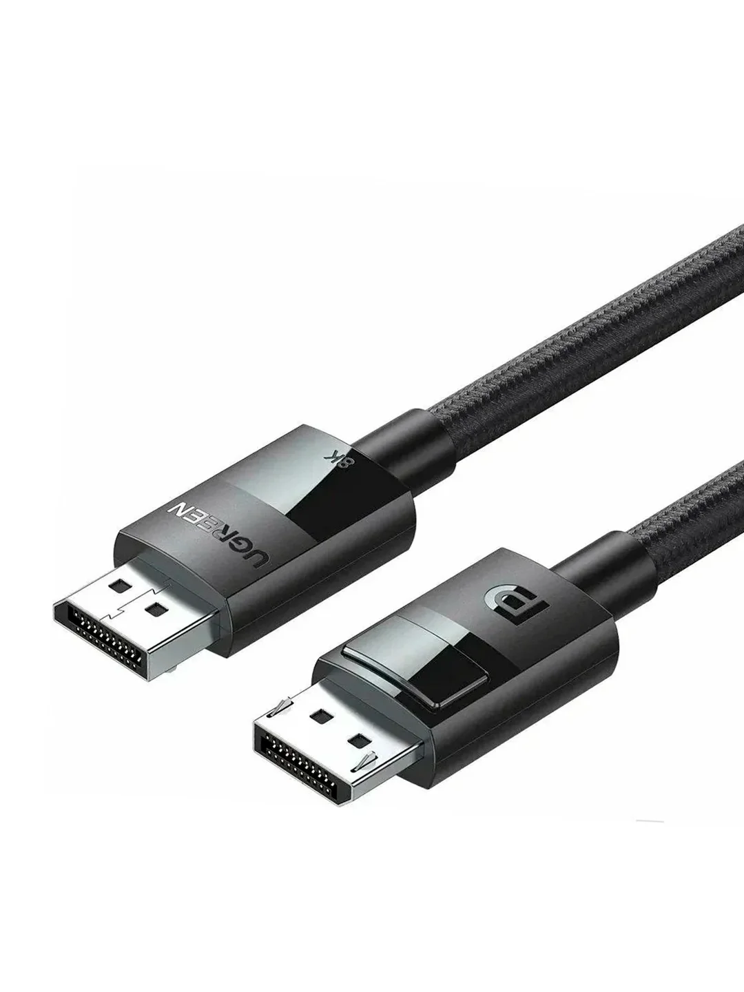 Черный кабель UGREEN DP114 (80394) DP 1.4 Male to Male Plastic Case Braided Cable. Длина: 5м.
