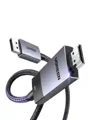Серый кабель UGREEN DP115 (80397) DisplayPort to HDMI 8K@60Hz Cable. Длина: 2м. Цвет: серый