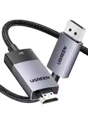 Серый кабель UGREEN DP115 (80397) DisplayPort to HDMI 8K@60Hz Cable. Длина: 2м. Цвет: серый