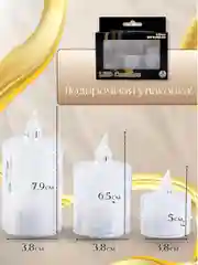 Набор новогодних свечей LED, 3 штуки на батарейках