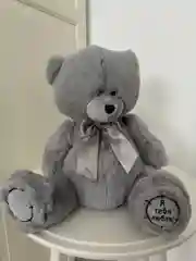 Серый меланж мишка плюшевая мягкая