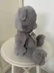 Серый меланж мишка плюшевая мягкая