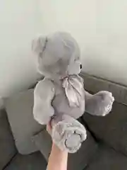 Серый меланж мишка плюшевая мягкая