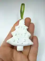 Лесной зеленый новогодний подарочный набор детям.Фигурки из гипса для раскрашивания с красками