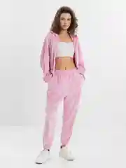 Розовый женский костюм велюровый