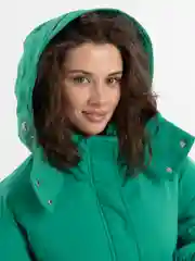 Лесной зеленый куртка женская зимняя, пуховик, оверсайз