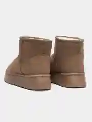 Бежевый угги женские, короткие, зимние, с мехом