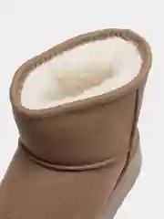 Бежевый угги женские, короткие, зимние, с мехом