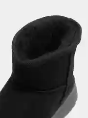 Черный угги женские, короткие, зимние, с мехом