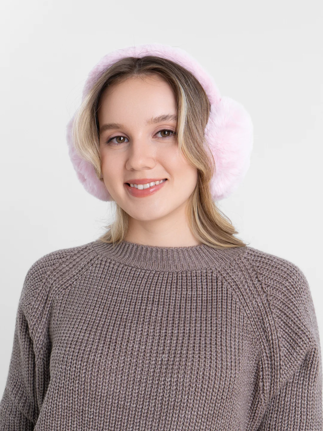 Розовый наушники утепленные, зимние, теплые