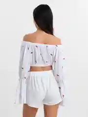 Белый женский комплект,топ и шорты