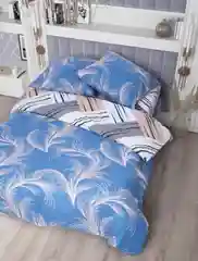 Синий меланж комплект постельного белья, поплин 100% хлопок