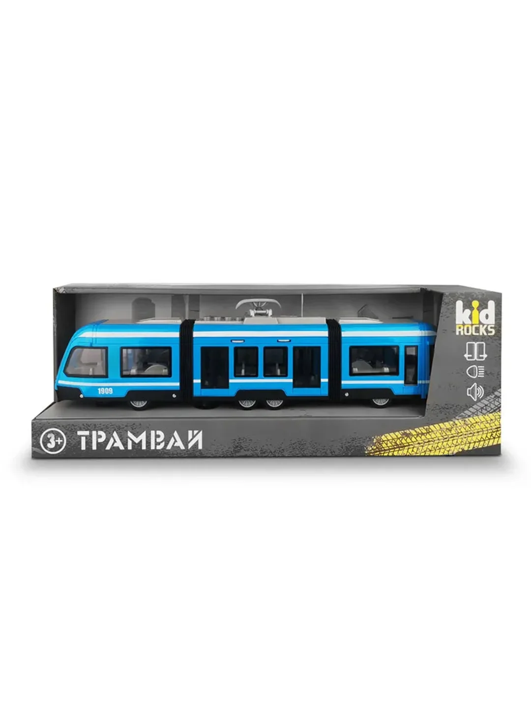 Игрушка-трамвай KID ROCKS, масштаб 1:16,со звуком и светом, инерц. механизм