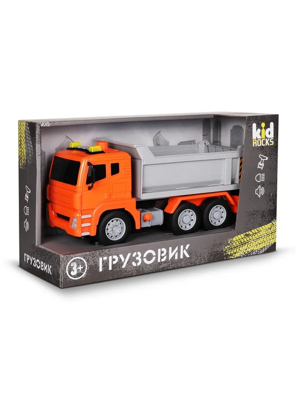 Игрушка-грузовик KID ROCKS, масштаб 1:12,со звуком и светом, инерц. механизм