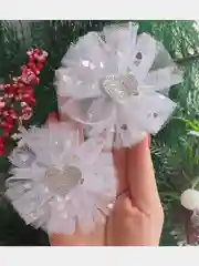 Серебряный бантики для волос, 2 шт