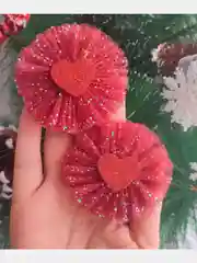 Бордовый бантики для волос, 2 шт