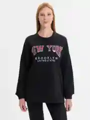 Черный свитшот женский, утепленный, с начесом