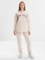 Бежевый свитшот женский, утепленный, с начесом