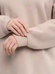 Бежевый меланж свитшот женский, утепленный, с начесом