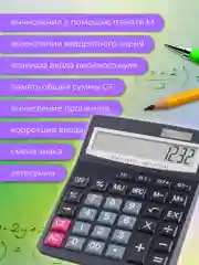 Калькулятор бухгалтерский Perfeo PFЕ1232, 12-разр., GT, черный
