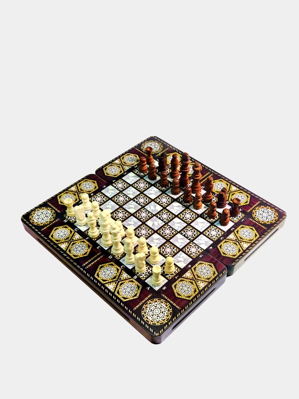 Настольная игра 3в1: шашки, шахматы, нарды
