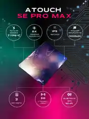 Синий планшет ATOUCH SE PRO MAX, с клавиатурой Tablet PC, 10,1 IPS, 4G LTE/5G, Dual SIM