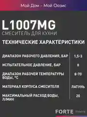 Смеситель для кухни "Oasis" L1007MG
