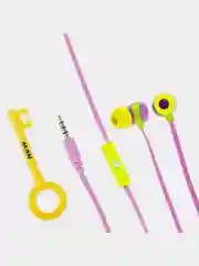 Желтый наушники вакуумные проводные с микрофоном, 3,5 мм jack