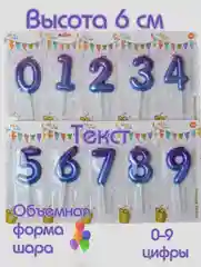Фиолетовый свеча на торт " Цифра праздничная"