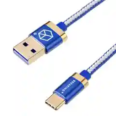 Джинсовый дата-кабель Type-C - USB, 1м, 2.4А